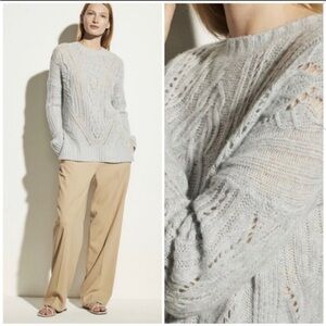 Vince Cable Knit Sweater Merino Wool Cashmere Ice Blue Small